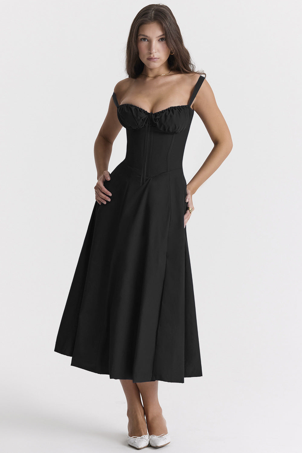 Blumiges Bustier-Midriff-Schnitt-Bodycon-Kleid