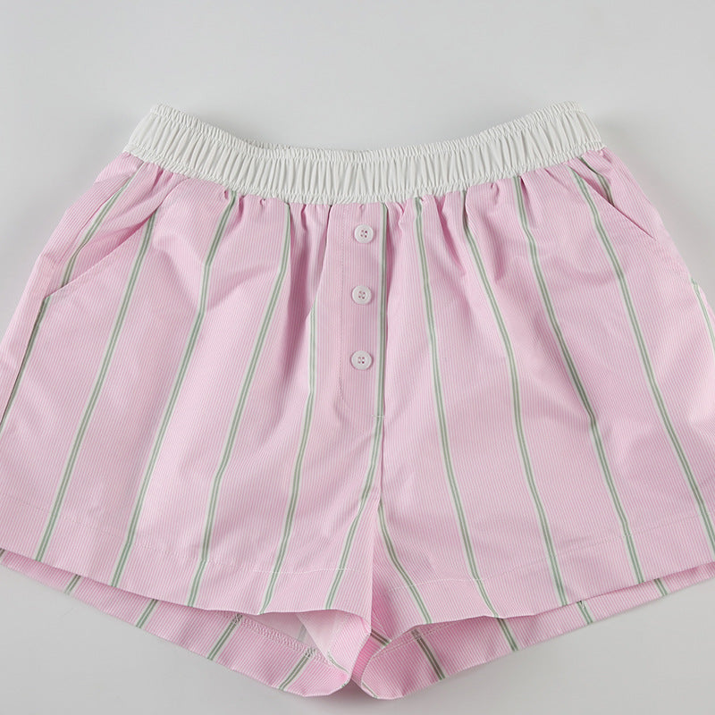 Damen Shorts mit Colorblock-Streifen seitlich fotografiert