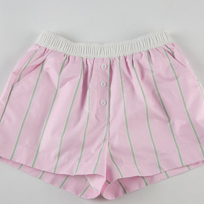 Damen Shorts mit Colorblock-Streifen seitlich fotografiert