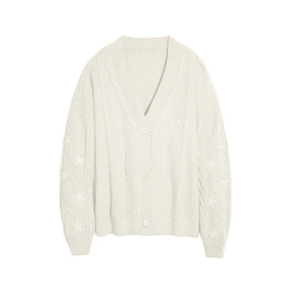 Damen-Cardigan mit markantem Zopfmuster auf der Vorderseite