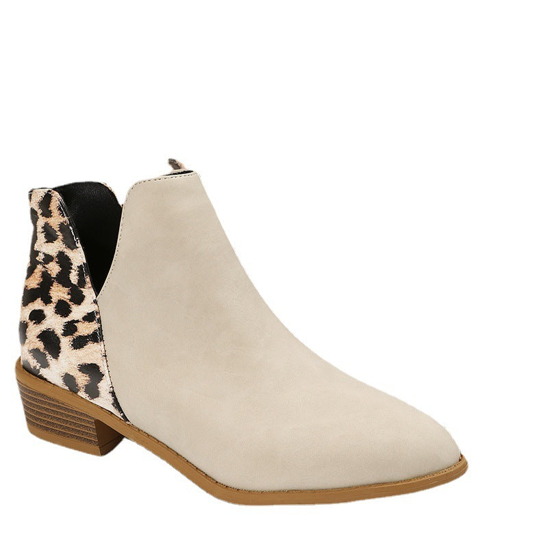 Rückansicht der Damen Chelsea Boots mit Leo-Fersenpaneel