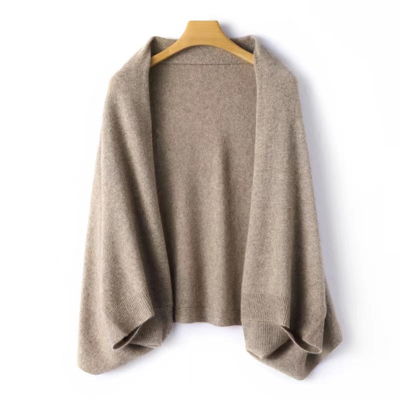Damen Merino Schal Mit Drapiertem Schnitt