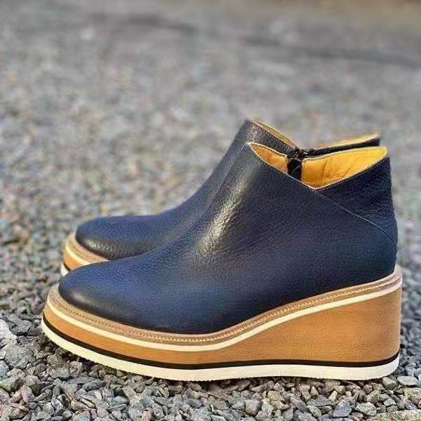 Damen Keilabsatz-Stiefelette mit markanter Plateau-Sohle