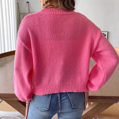 Damen-Cardigan mit detailreichen Ballonärmeln aus weichem Strick