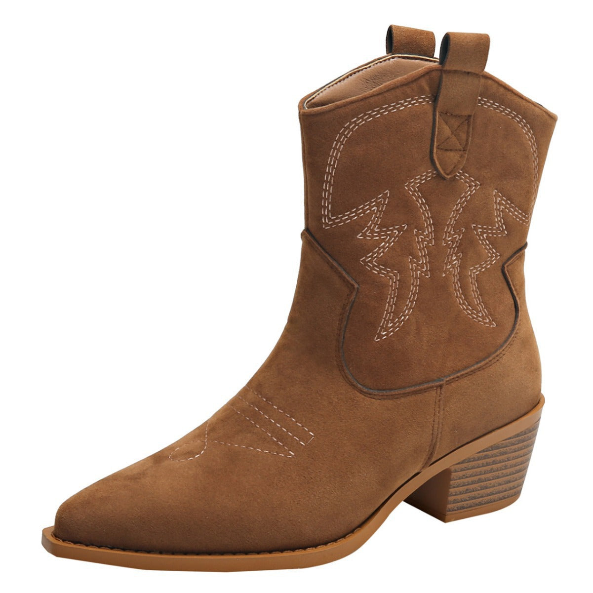 Vorderansicht der Damen-Westernboots mit eckiger Schuhspitze