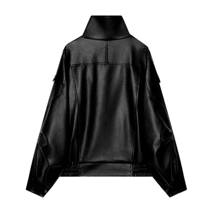 Seitliche Ansicht der Damen-Kunstlederjacke