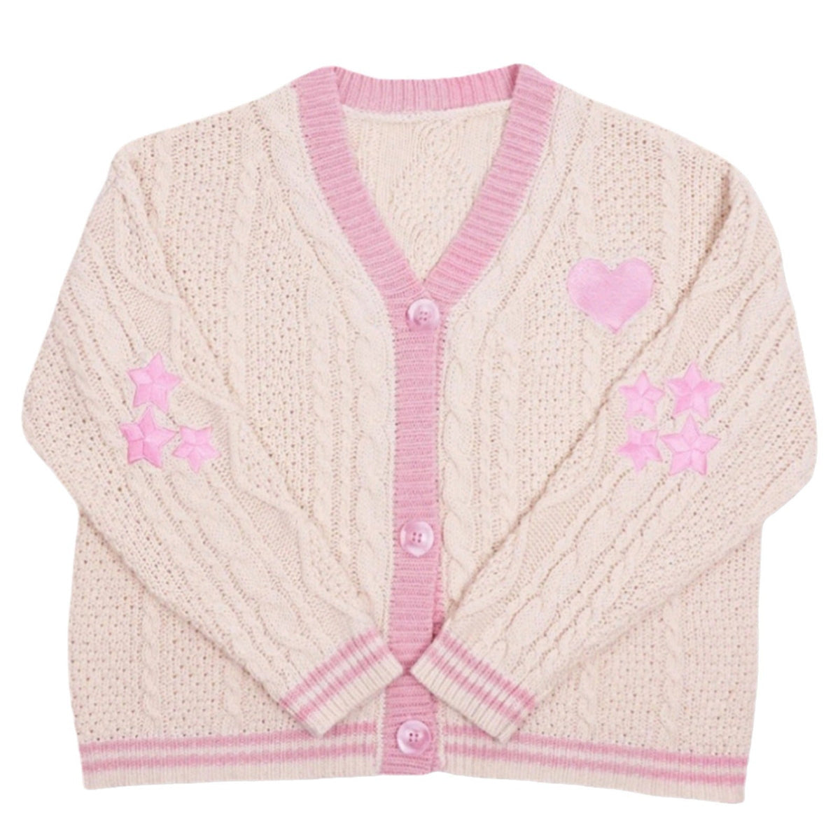 Vorderansicht des Damen-Strickcardigans mit V-Ausschnitt
