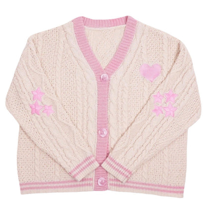Vorderansicht des Damen-Strickcardigans mit V-Ausschnitt