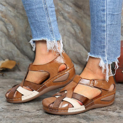 Damen Orthopädische Vintage-Sandalen mit rutschfester Sohle & Komfort