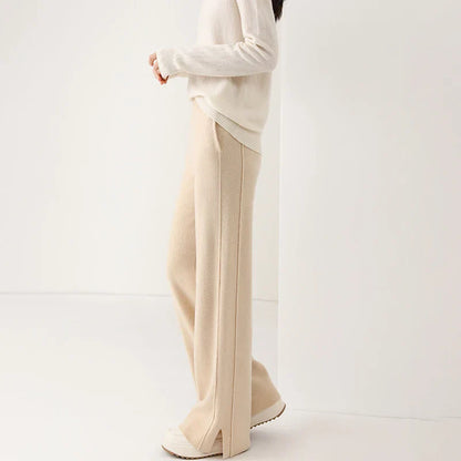 Damen Sweatpants aus Merinowolle mit geradem Bein in Rückansicht