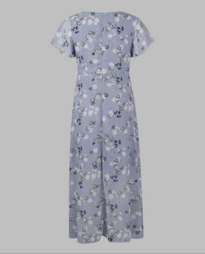 Maxi-Sommerkleid für Damen mit Schmetterlingsärmeln und Blumenmuster