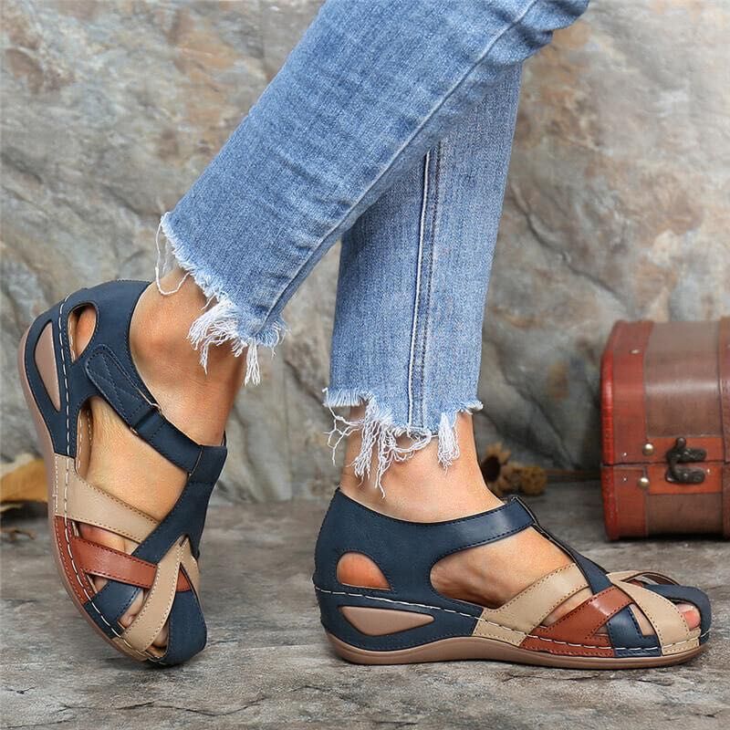 Damen Orthopädische Vintage-Sandalen mit rutschfester Sohle & Komfort