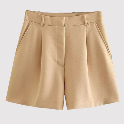 Damen Falten Shorts mit geradem Schnitt in Rückansicht