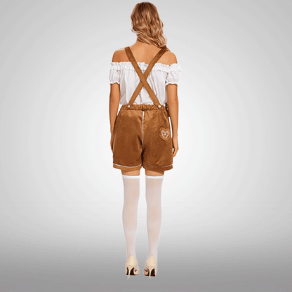 Damen-Trachten-Latzhose von hinten dargestellt