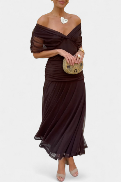 Maxikleid für Damen mit floralem Muster und elegantem V-Ausschnitt