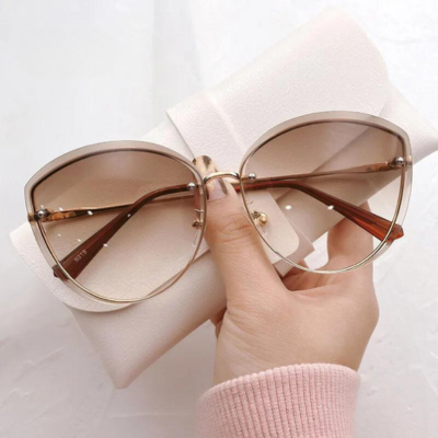 Frauen Randlose Oval Sonnenbrille - UV-Schutz, Polarisierte Gläser
