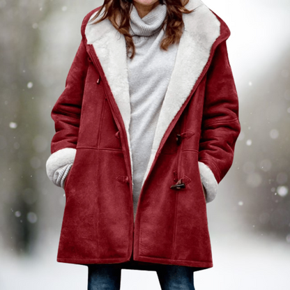 Gemütlicher, mit Fleece gefütterter, warmer Wintermantel für Damen