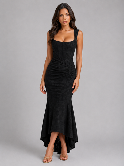 Damen Maxikleid mit Blumenprint in fliessender, bodenlanger Silhouette