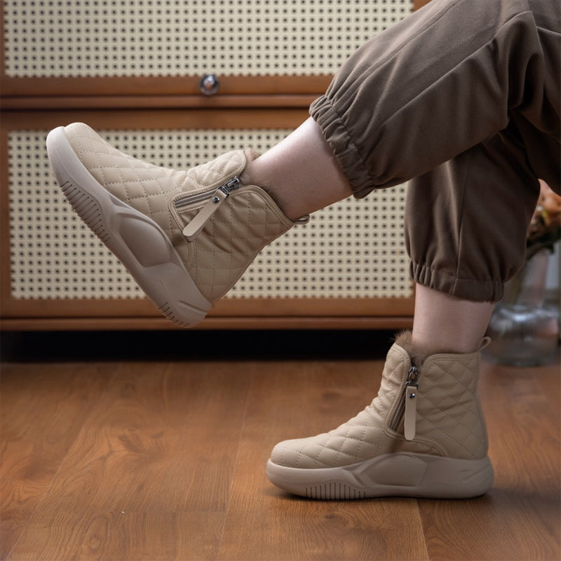Damen Gemütliche Warme Winterstiefel mit dicker Sohle
