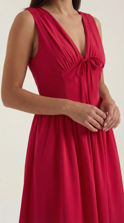 Damen Korsett Midi Sommerkleid