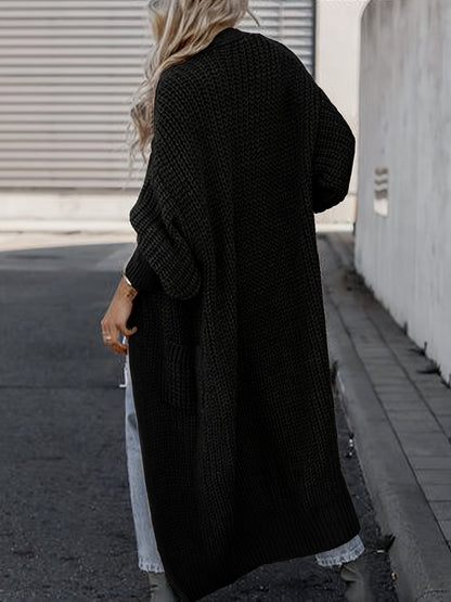 Langer Damen-Cardigan mit praktischen Seitentaschen