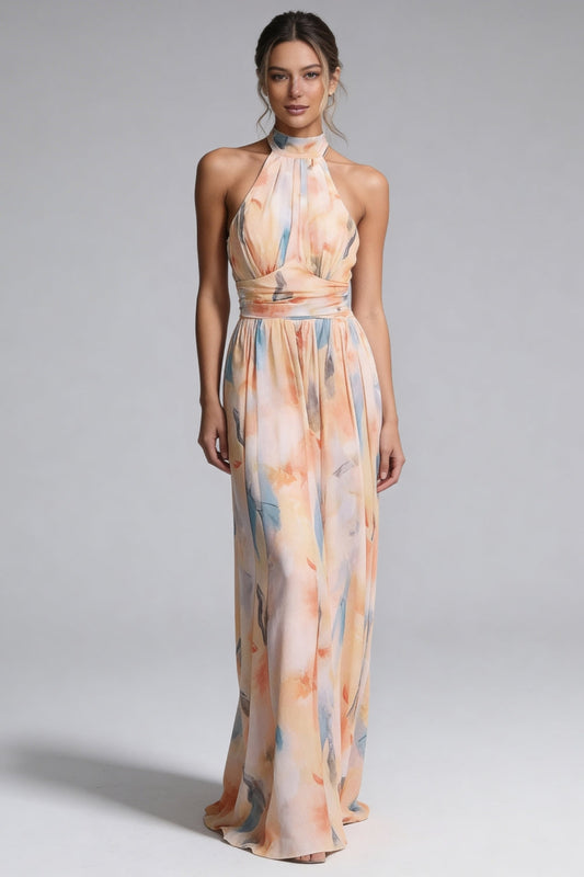 Elegantes Maxikleid mit Neckholder-Ausschnitt