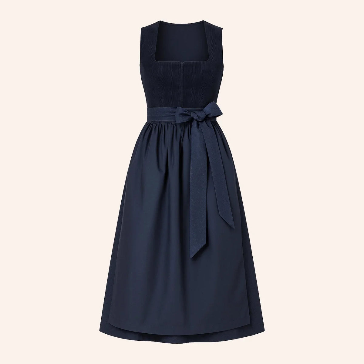 Marineblaues Dirndlkleid für Damen mit taillierter Passform