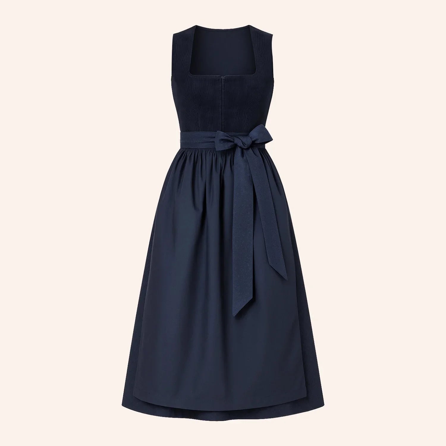 Marineblaues Dirndlkleid für Damen mit taillierter Passform