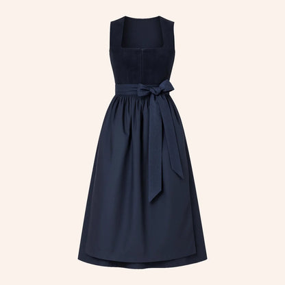 Marineblaues Dirndlkleid für Damen mit taillierter Passform