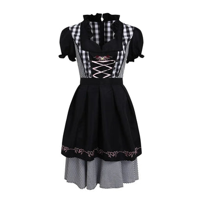 Detailansicht des Schnürmieders am Damen-Dirndl-Kleid