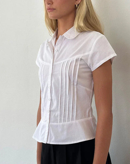Elegante Damenbluse mit transparenten Ärmeln
