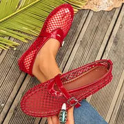 Lässige Mary Jane Mesh-Ballerinas für Damen in schräger Ansicht