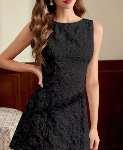 Damen Sommerkleid als Midikleid mit floralem Jacquard in voller Länge