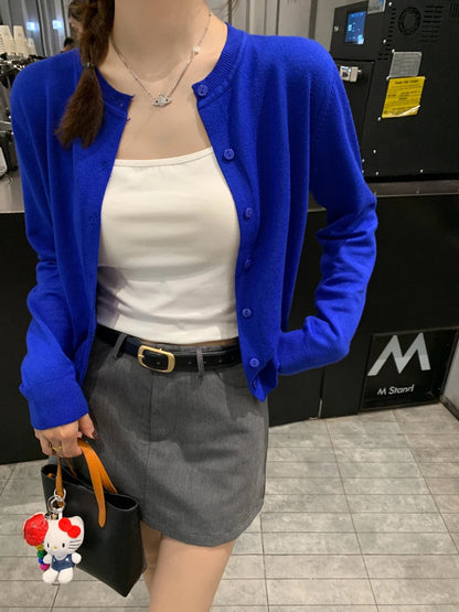 Damen Strick Grobstrick Langarm Cardigan mit lockerem Sitz