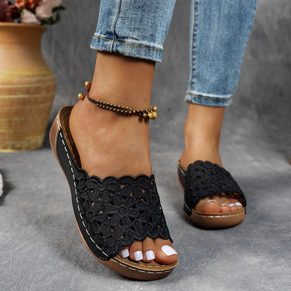 Stilvolle Fischnetz-Riemchensandalen für Damen