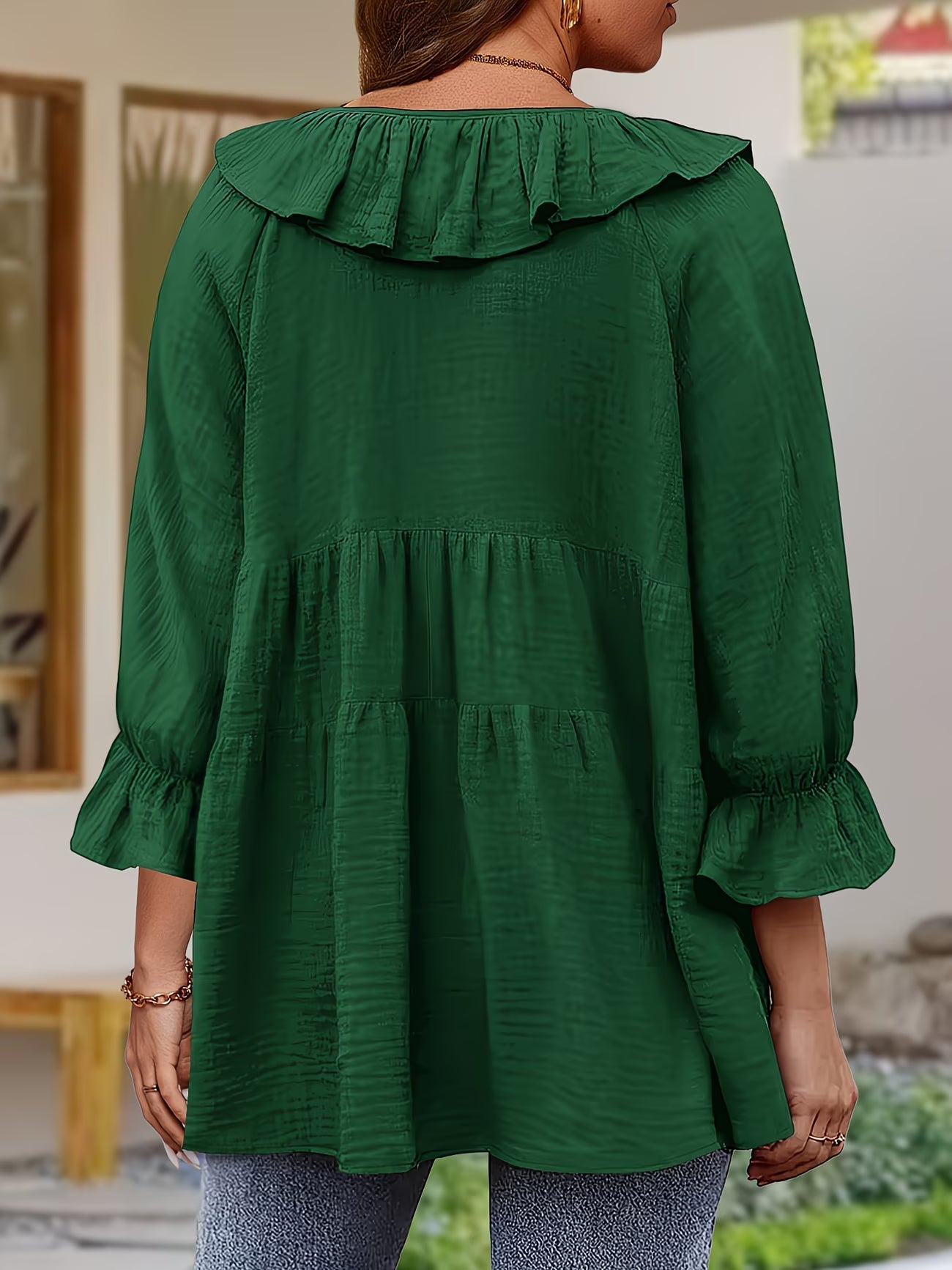 Elegante Bluse mit gerafftem Ausschnitt für Damen