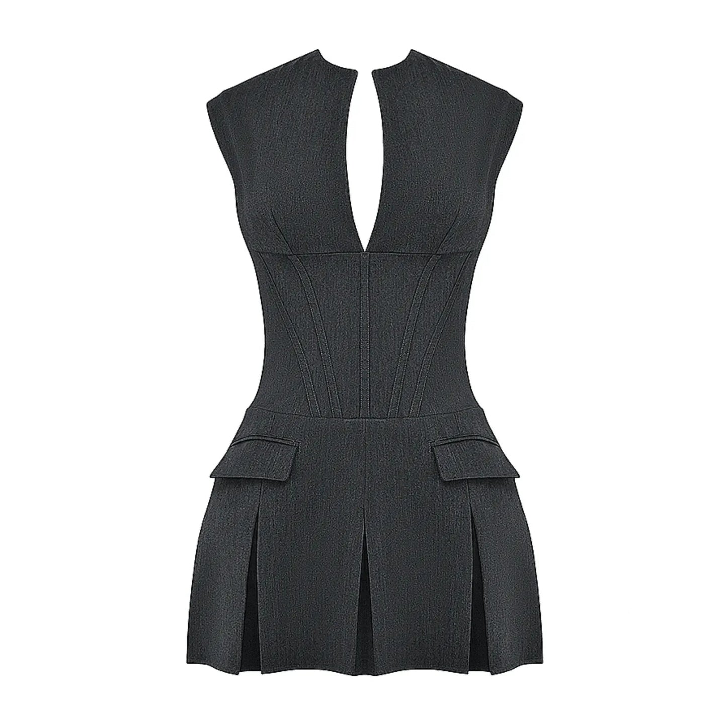 Geplötzliches Korsett-Minikleid mit zeitlosem Chic