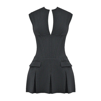 Geplötzliches Korsett-Minikleid mit zeitlosem Chic
