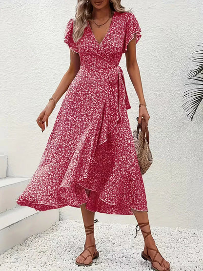 Florales Wickelkleid für Damen