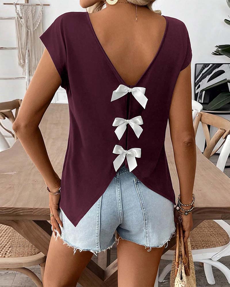 Damen T-Shirt mit kurzen Ärmeln in schlichter Optik