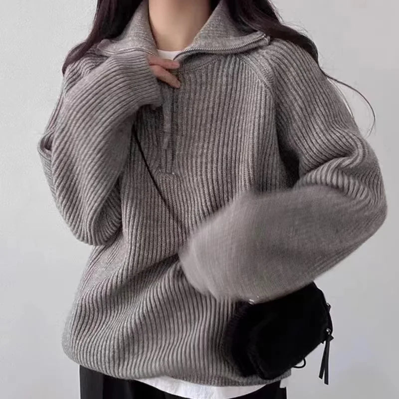 Bequemer Damen-Polopullover für Alltag und Freizeit