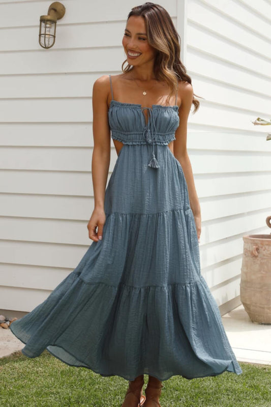 Midikleid aus Chiffon-Baumwollmischung