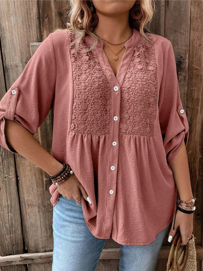 Elegante Bluse mit V-Ausschnitt