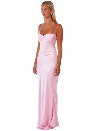 Elegantes Maxi-Kleid in Jadegrün für Damen