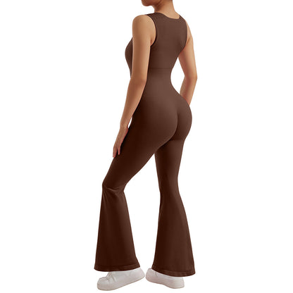 Ärmelloser Damen-Bodycon-Jumpsuit Eng anliegender Overall