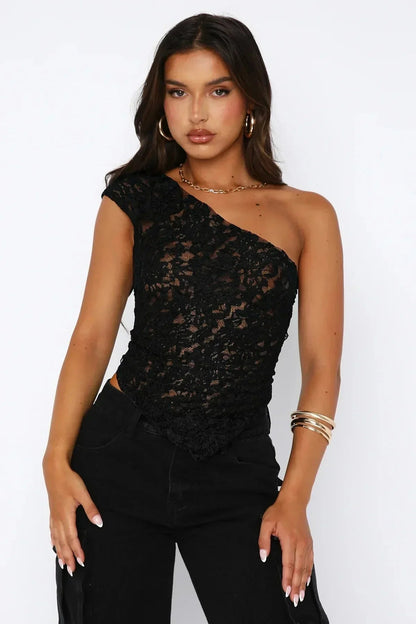 Damen Baila Spitzen-Cropped Top