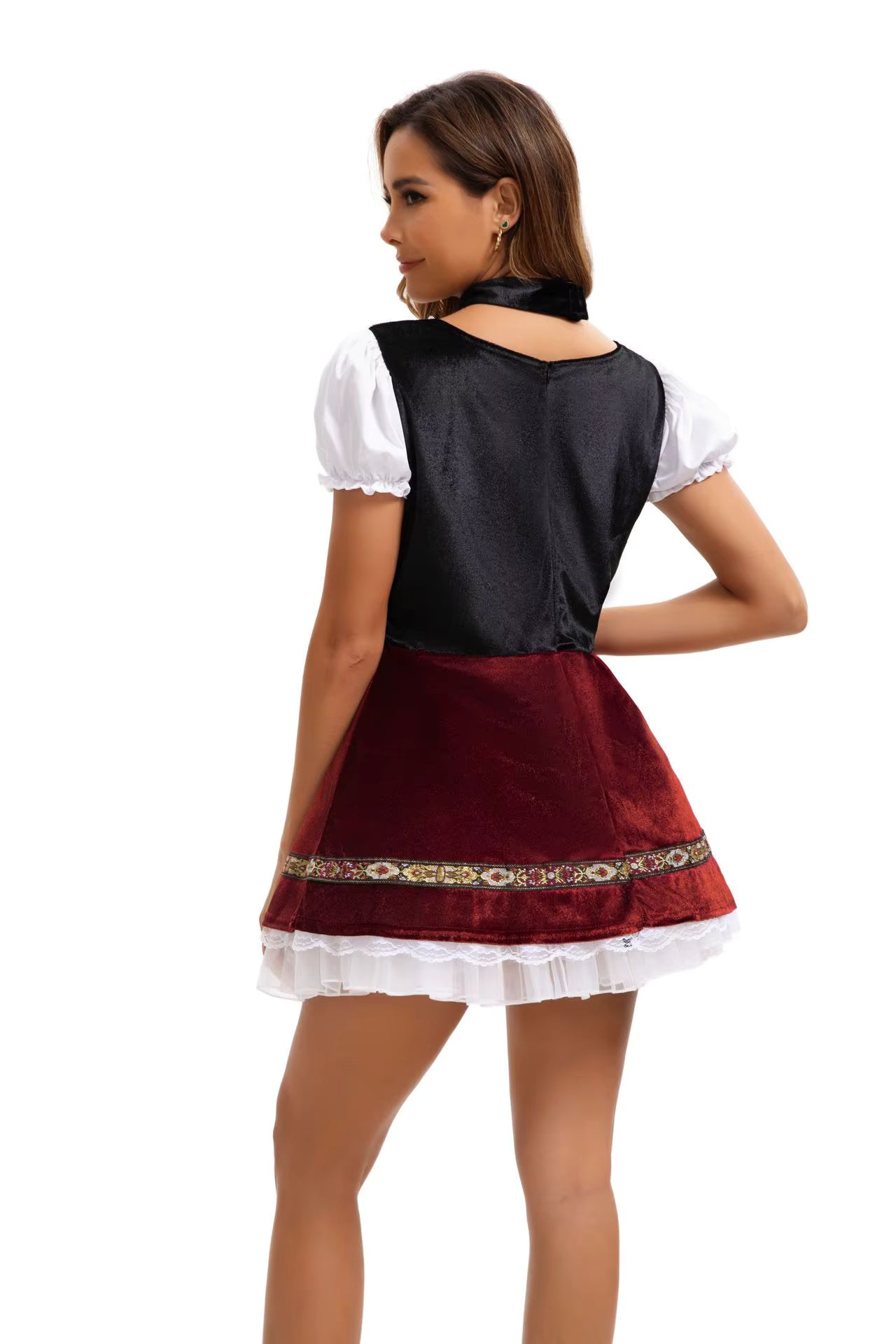 Rückansicht des Damen-Dirndlkleids mit Schnürmieder
