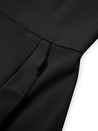 Verspieltes Rüsch Mini-Kleid mit gebundener Taille und ausgestellten Ärmeln