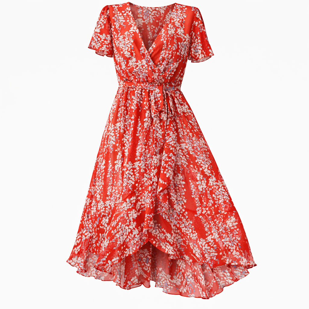 Florales Midikleid mit eleganter Silhouette