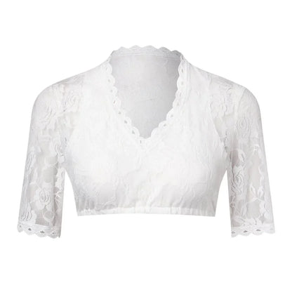 Kurze Dirndlbluse für Damen als stilvolles Crop Top
